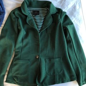 Emerald green blazer with silver button-large
